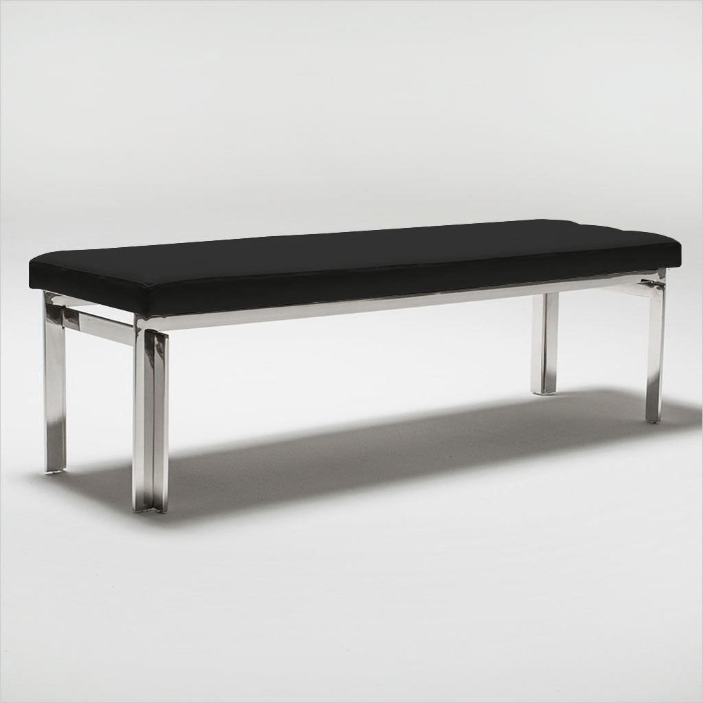 Black metal dining discount bench